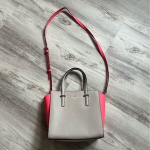 Kate Spade New York Gray and Pink small Hayden bag